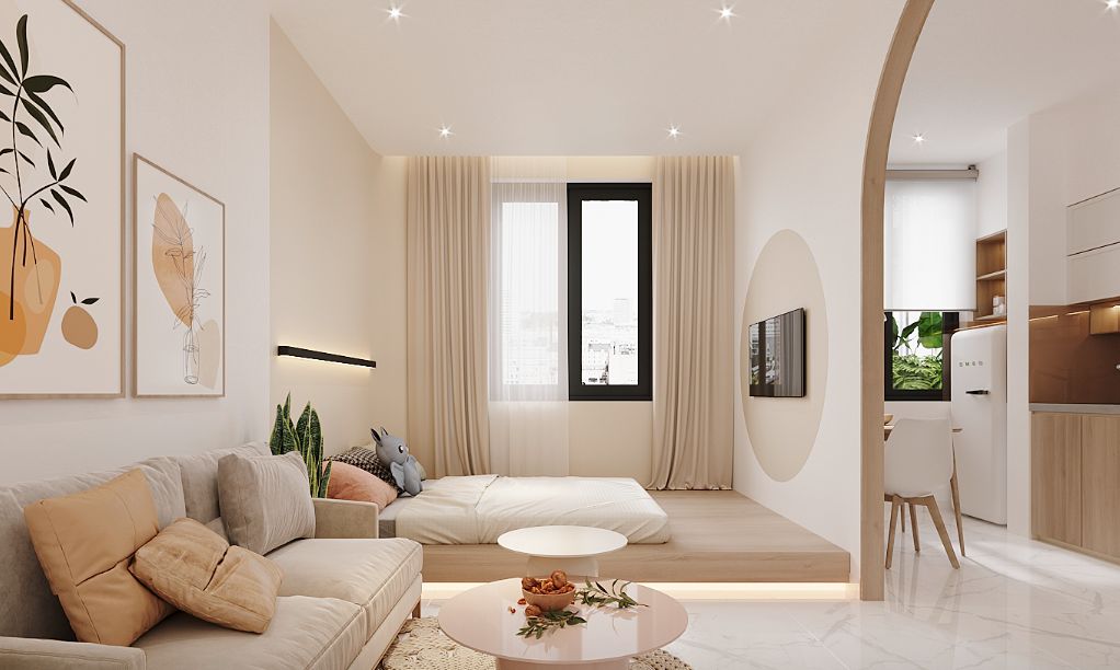 Cần bán căn hộ 1 phòng ngủ The Miami Vinhomes Smart City, hướng Bắc, DT 51m2, nội thất sang